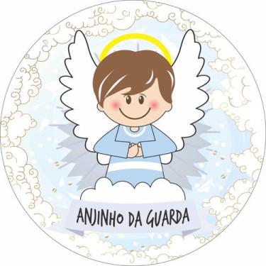 Imagem de Painel de Tecido Sublimado Redondo Santinhos Católicos Anjinho da Guar