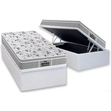 Imagem de Cama Box Baú Solteiro: Colchão D45 Ep Guarda Costas Próextreme Plus + Base Crc Courano White(88x188)