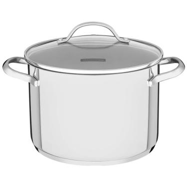 Imagem de Caldeirão Tramontina Una 20 Cm 4,6 L Em Aço Inox Com Fundo Triplo E Tampa De Vidro 6228...