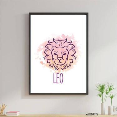 Imagem de Quadro Decorativo Signos Aquarela - Leão 34x23cm