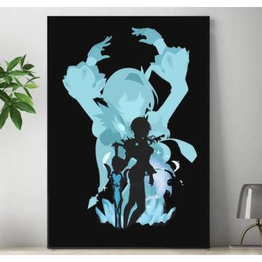 Imagem de Quadro Genshin Impact Personagens Placa Decorativa Game Anime MDF 20x2