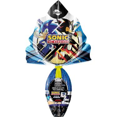 Imagem de Ovo de Páscoa Delice Sonic Infantil Chocolate ao Leite 80g com Tatuagem Sortida