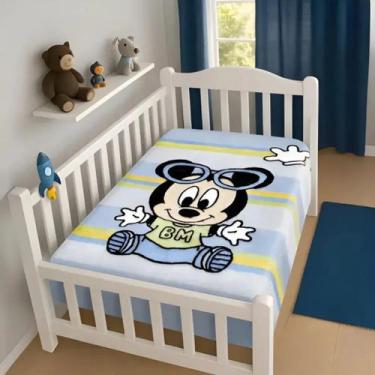Imagem de Cobertor Bebê Infantil Enxoval Jolitex Antialérgico Minnie e Mickey 90
