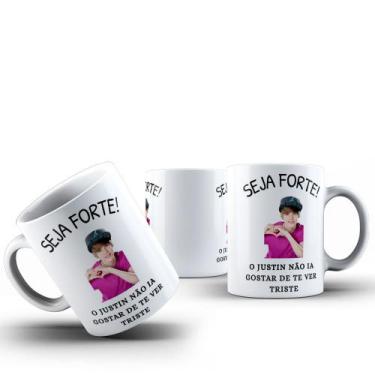 Imagem de Caneca Café Chá Ceramica Meme Seja Forte Cantor Idol Artista Desenho:M