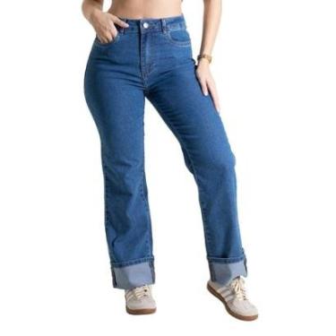 Imagem de Calça Jeans Sawray Wide Leg Petit - 279939 - Azul médio 38-Feminino