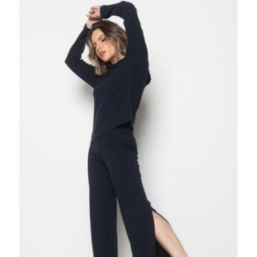 Imagem de Conjunto Comfy Com Casaco E Calça Flare Canelado Salvatore Fashion-Feminino