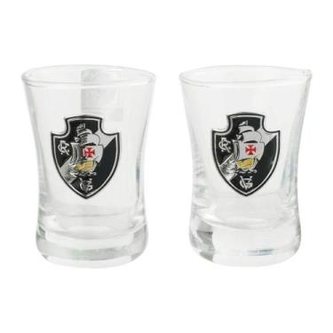 Imagem de Jogo 2 Copos Shot Vidro 50ml - Vasco - Mileno