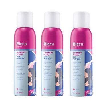 Imagem de Kit 3 Shampoos a Seco Neutro Sem Perfume Antioleosidade Ricca 150ml