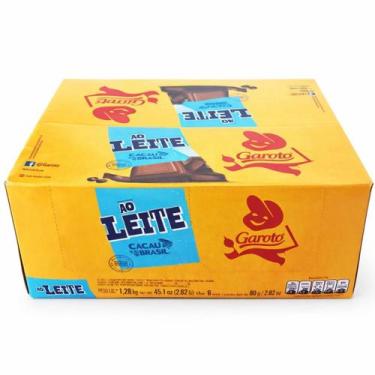 Imagem de Chocolate Ao Leite Garoto Caixa Com 16 Und de 80g