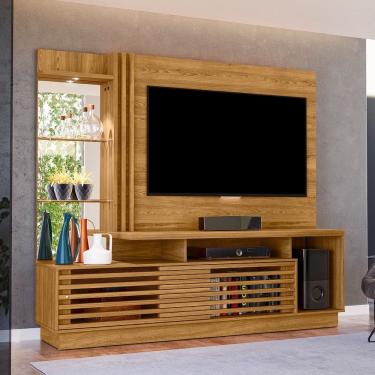 Imagem de Estante Home Theater Para TV até 60 Polegadas com Espelho e Luminária LED Frizz Plus Madetec