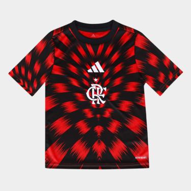 Imagem de Camisa Flamengo Infantil 25/26 Pré Jogo Adidas-Masculino