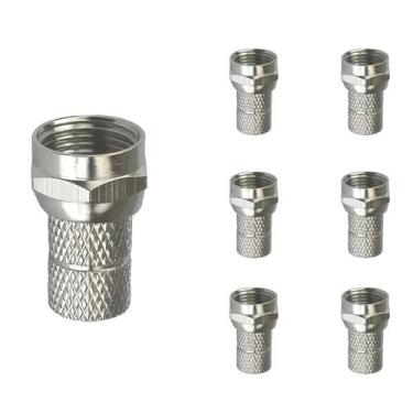 Imagem de 7 Conector F Coaxial Macho RG6 Crimpar Foxlux Rosqueável