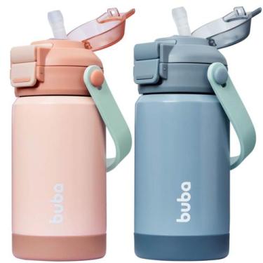 Imagem de Garrafa Térmica Inox Parede Dupla Bico Ou Canudo 360ml Buba, BLUSH