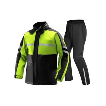 Imagem de Capa Chuva Conjunto De Pvc Motoqueiro Impermeável Verde E Preto - N/A,