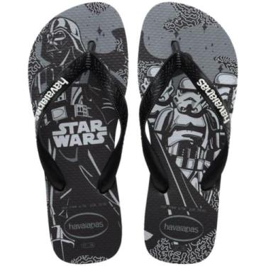 Imagem de Chinelo Havaianas Star Wars Classico Original, 37/38, Preto branco