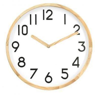 Imagem de Relogio parede de plastico cor madeira e branco 30cm x 4cm - BTC Decor