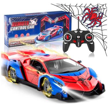Imagem de Carro de Controle Remoto Spider Cars Toys com Luzes, Ideal para Crianças de 4 a 8 Anos, Presente de Aniversário para Meninos e
