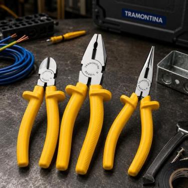 Imagem de Kit 3 Alicates Tramontina 1000V Universal Corte e Bico
