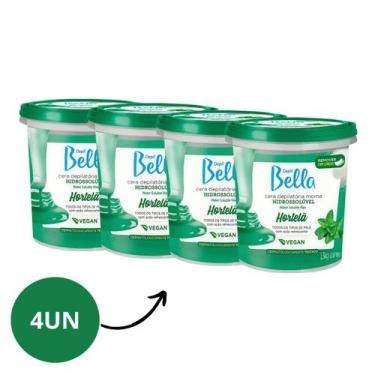 Imagem de Kit Cera Depil Bella Hidrossolúvel Hortelã 1,3kg 4/Un