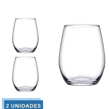 Imagem de kit 2 Copos Vidro Transparente Redondo 440ml Amber Pasabahçe