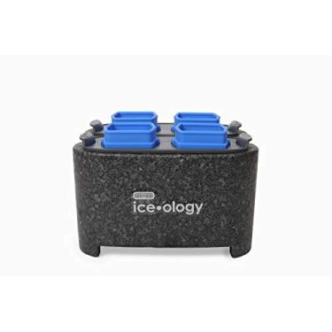 Imagem de Dexas Ice •ology Bandeja de silicone transparente para fazer gelo para coquetéis de forma cristalina, bandeja de cubo com 4 unidades