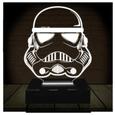 Imagem de Luminária Led Abajur  3D  Stormtrooper Star Wars  16 Cores + Controle