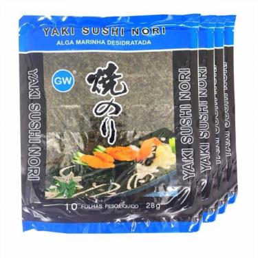 Imagem de Alga Nori Para Sushi Temaki 10Fls 28G Gw Blue ( Kit Com 4)