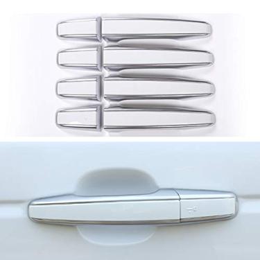 Imagem de 8 peças serve para Land Rover Discovery 5 L462 2017 2018 2019 2020 guarnições de substituição da tampa da maçaneta da porta branca