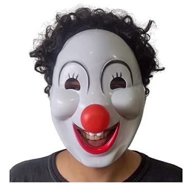 Imagem de Máscara de Palhaço Branca com Nariz Removível
