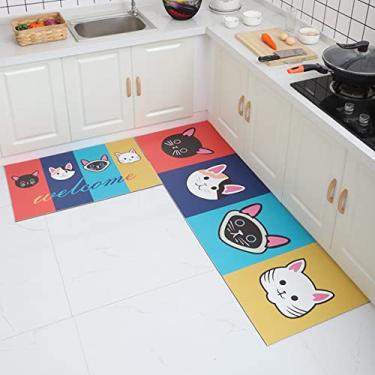 Imagem de youyoucool Tapete de cozinha tapetes confortáveis para o chão 1 peça de couro à prova d'água à prova de óleo conjunto de tapete antiderrapante tapete acolchoado antifadiga 50 x 180 cm