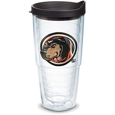 Imagem de Copo mascote fumê Volunteers Tervis Tennessee com emblema e tampa preta, 680 g, transparente