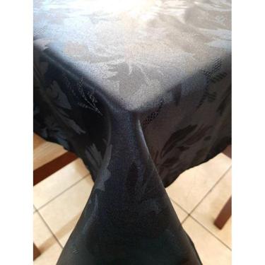 Imagem de Toalha De Mesa Retangular Tecido Jacquard Preto 1,40X2,00