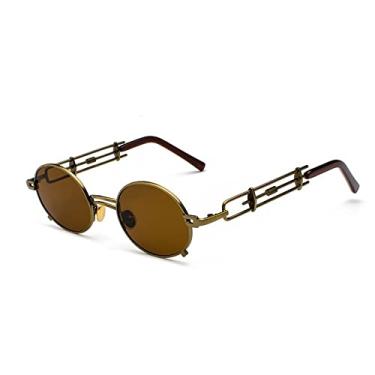 Imagem de Óculos de Sol Retrô Redondo Streampunk Masculino Feminino Designer Metal Óculos de Sol Personalidade Óculos Pequeno Círculo Óculos, 8, Tamanho Único