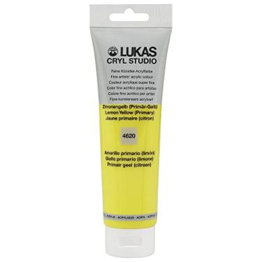 Imagem de Lukas Cryl Studio Artist Acrylics - Qualidade profissional, tintas de secagem rápida - Amarelo limão (primário) 125 ml tubo