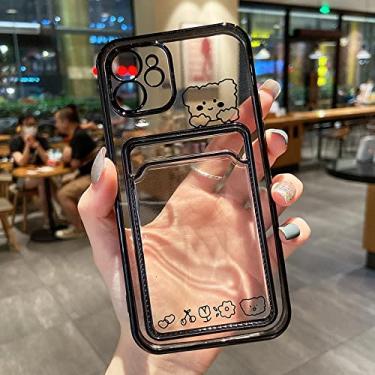 Imagem de Bolsa de bolso para cartão de foto capa para iphone 13 11 12 14 pro max xs xr x 8 7 6 s plus chapeamento fofo urso coelho capa de telefone macia, estilo 02, para iphone 7 8