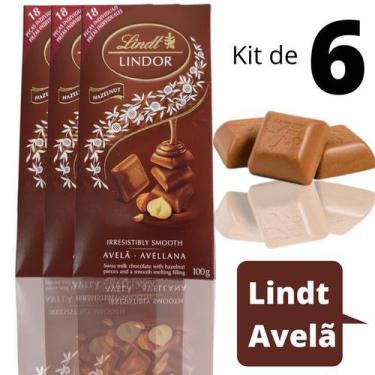 Imagem de 6 Barras De Chocolate Lindt Lindor Avelã Singles Milk 100G