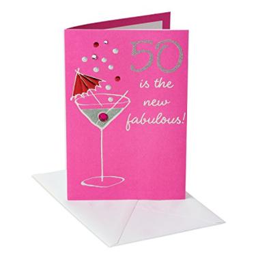 Imagem de American Greetings Cartão de aniversário de 50 anos para ela (50 é o novo fabuloso)