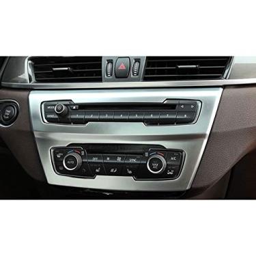 Imagem de KJWPYNF Para BMW X1 F48 2016 2017, moldura de controle central de carro ABS cromado acessórios de carro