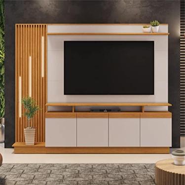 Imagem de Estante Home para Tv até 65 Polegadas 4 Portas Absoluto Jcm Móveis Cinamomo/off