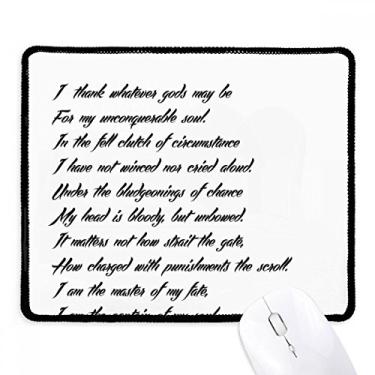 Imagem de Mousepad com citação de poesia Never Surrender, imbatível, borda costurada, tapete de jogos de borracha, apoio mouse