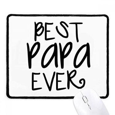 Imagem de Mouse pad antiderrapante Bless Father Best Papa Ever Words para escritório com bordas costuradas pretas para presente