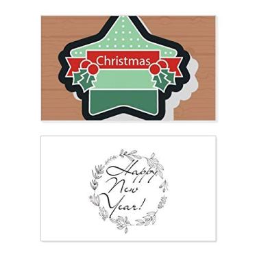 Imagem de Estrela de Natal ícone de desenho animado Ano Novo Festival Cartão de felicitações Bless Mensagem presente