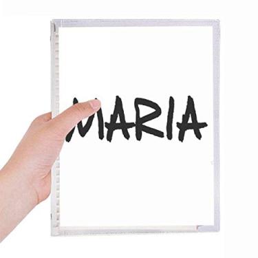 Imagem de Caderno de anotações especiais com nome inglês, Maria, folhas soltas, diário recarregável, papelaria