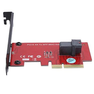 Imagem de SFF-8643 para PCI-E 4X Adaptador Conversor de Cartão, Com 1 Conector Fêmea Mini-SAS HD de 36 Pinos, Transparente para o Operacional e Sem Necessidade de Driver, Suporta