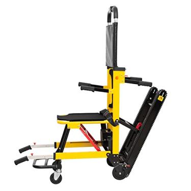 Imagem de Cadeira de rodas elétrica para subir escadas com carrinho de mão Cadeira de escadas portátil Cadeira de escadas em liga de alumínio com peso dobrável Elevador médico para ambulância (amarelo)