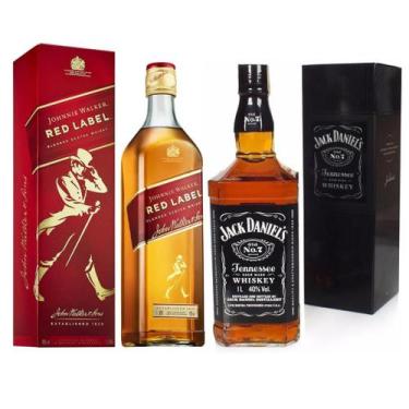 Imagem de Kit Whisky Jhonnie Walker Red Label 1L + Jack Daniel's 1L
