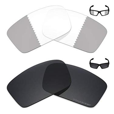 Imagem de 2 pares de lentes de reposição para óculos de sol Oakley Twitch da Mryok+ - cinza eclipse fotocromático/Stealth preto