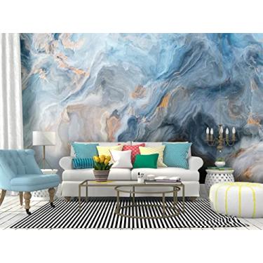 Imagem de Papel de parede autoadesivo em rolo de papel de parede padrão de mármore azul com inclusões cinza e dourado Textura abstrata removível papel de parede decorativo mural de parede película interior de cobertura para casa