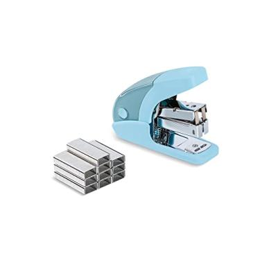 Imagem de PAPERPAL Conjunto de mini grampeador sem esforço, capacidade para 20 folhas, removedor integrado e armazenamento de grampeadores, comporta grampos de 1/10.2 cm, inclui 1000 grampos, leve, escritório,