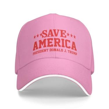 Imagem de Boné de beisebol clássico 2024 Save America Structured Cooling Original 2024 President Donald J. Trump Truckers Bonés Boné de beisebol ajustável para homens e mulheres rosa, rosa, G